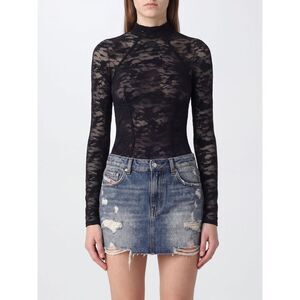 Diesel Women Diesel Long-Sleeved Sheer Lace Mock Neck Top